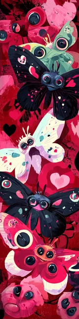 Free butterfly bookmarks of a butterfly with mostly red